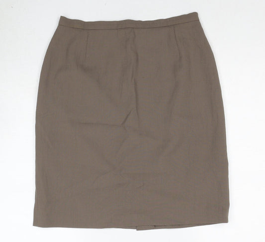 Bianca Womens Brown Polyester Straight & Pencil Skirt Size 12 Zip