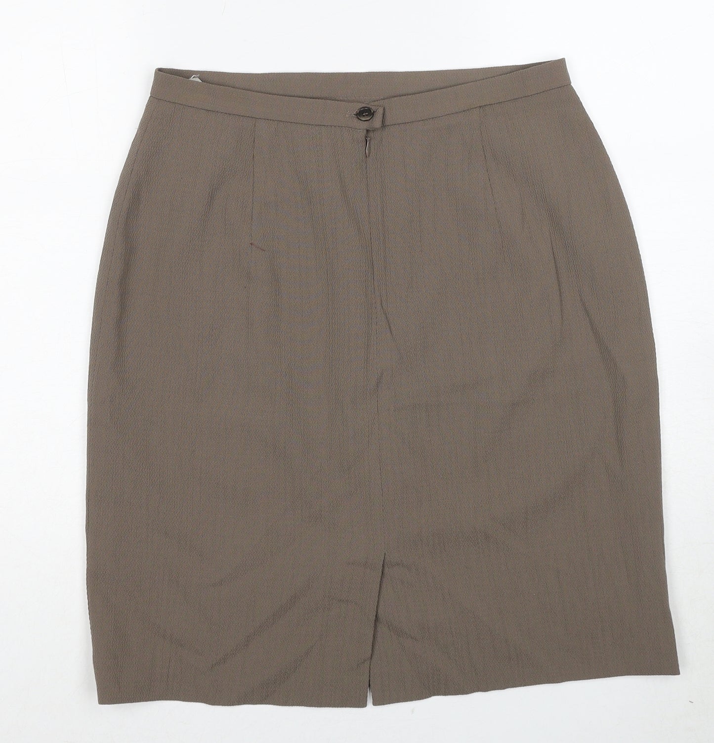 Bianca Womens Brown Polyester Straight & Pencil Skirt Size 12 Zip