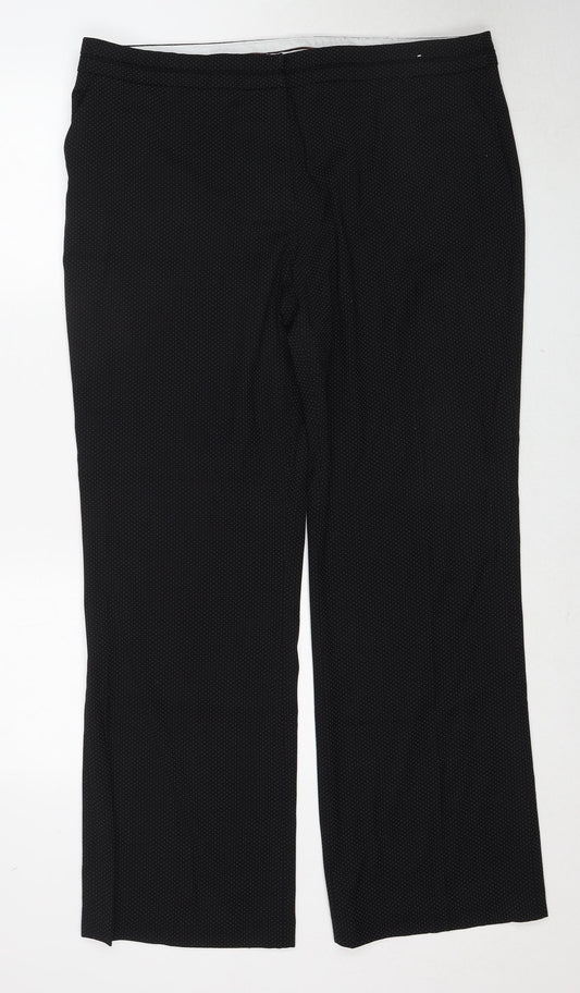 NEXT Womens Black Polyester Dress Pants Trousers Size 18 Regular Zip