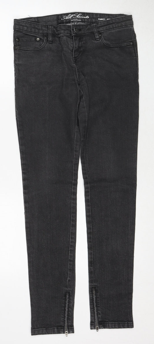 AllSaints Womens Black Cotton Skinny Jeans Size 27 in Regular Zip