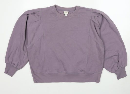 A New Day Womens Purple Cotton Pullover Sweatshirt Size M Pullover