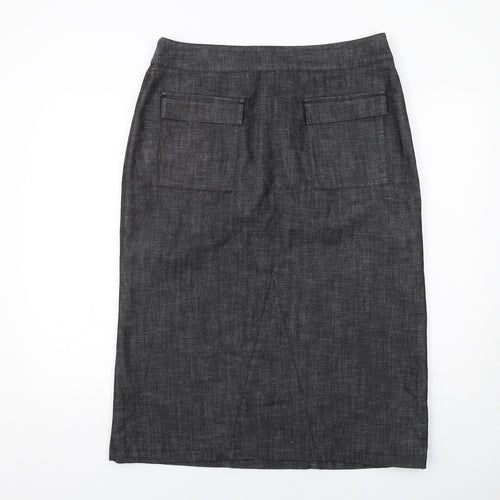 Off Shoot Womens Grey Cotton A-Line Skirt Size 16 Zip