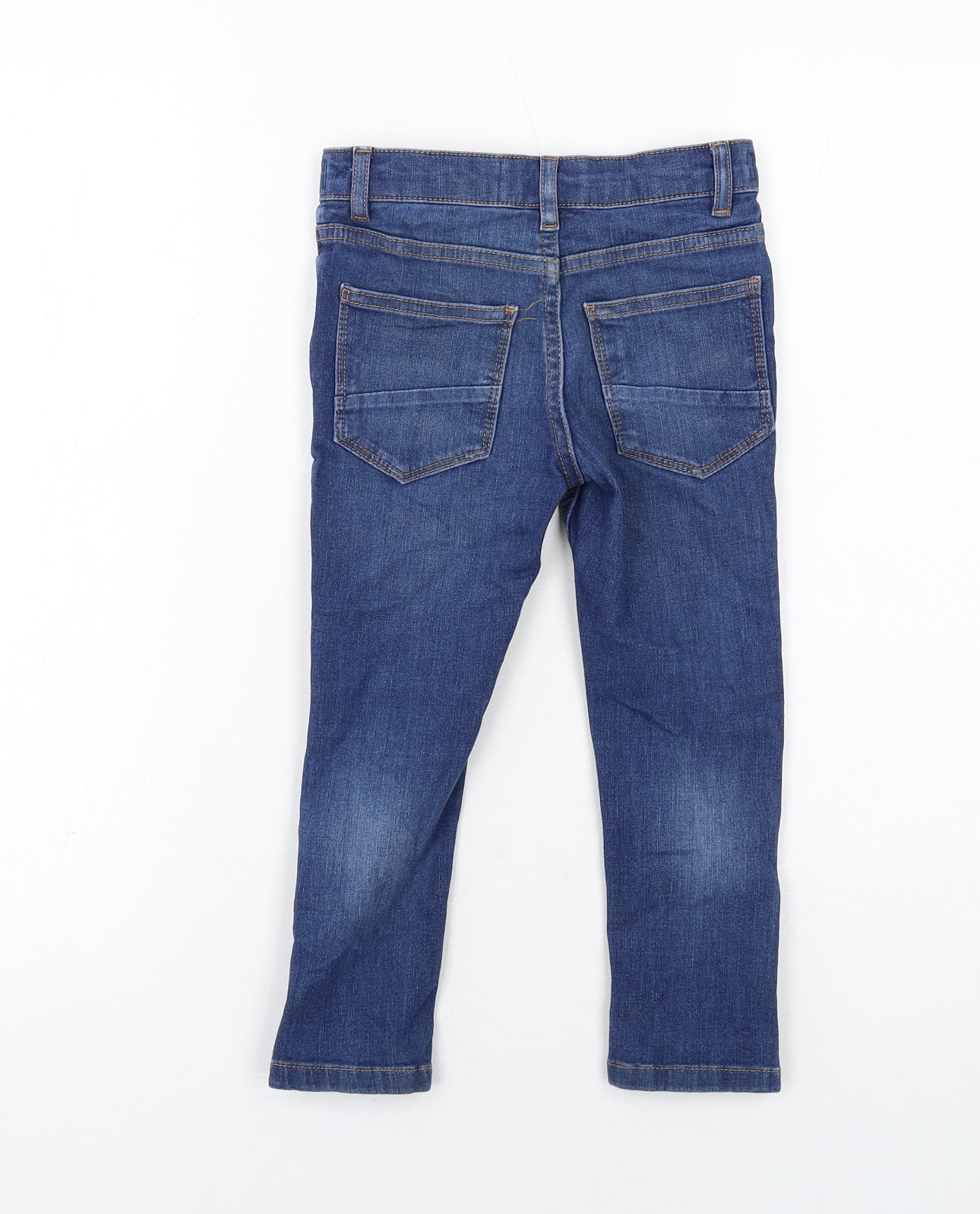 NEXT Boys Blue Cotton Skinny Jeans Size 12 Years Regular Zip
