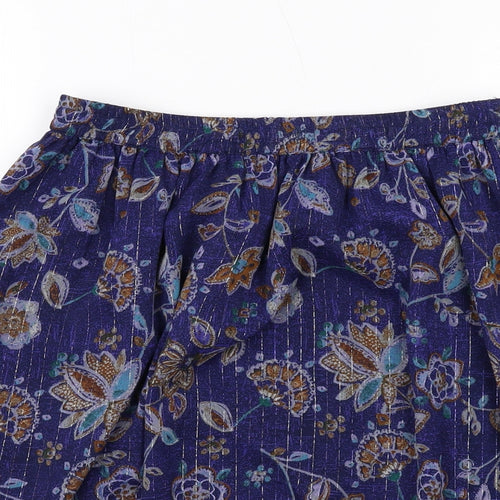 Indigo Womens Blue Geometric Polyester Swing Skirt Size 8