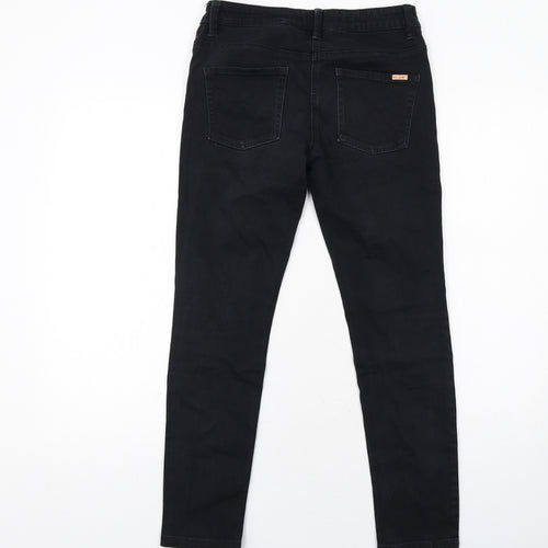 NEXT Womens Black Cotton Skinny Jeans Size 8 Regular Zip