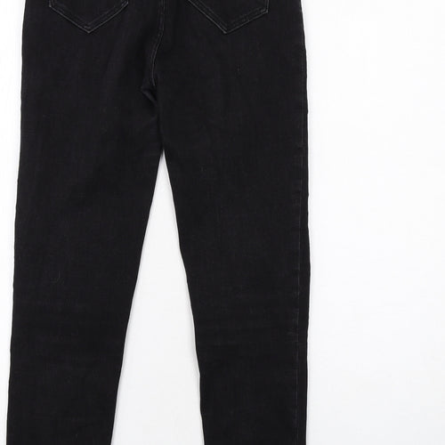 Zara Womens Black Cotton Skinny Jeans Size 14 Regular Zip