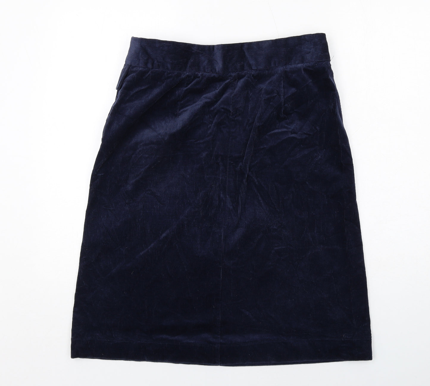 NEXT Womens Blue Cotton A-Line Skirt Size 12 Zip