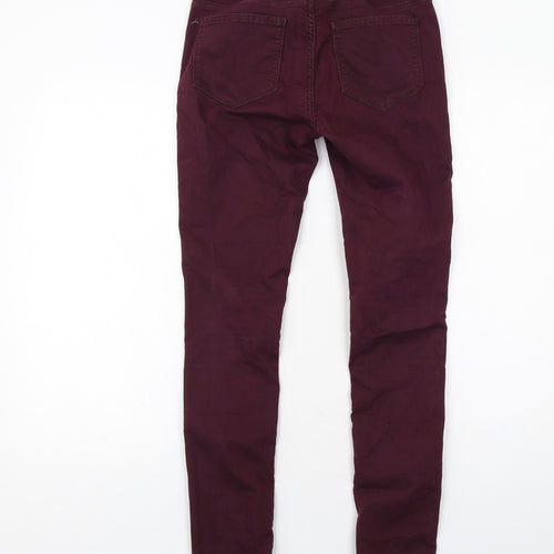 Fat Face Womens Purple Cotton Skinny Jeans Size 8 Regular Zip