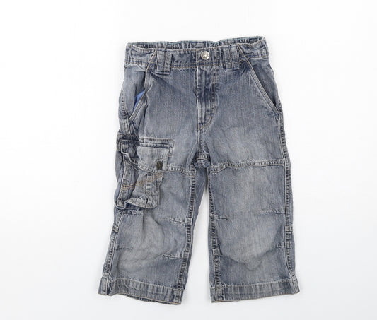 Power Kids Boys Blue Cotton Straight Jeans Size 6-7 Years Regular Zip