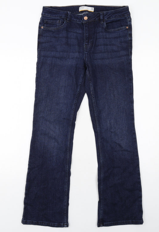 NEXT Womens Blue Cotton Straight Jeans Size 32 in Regular Zip