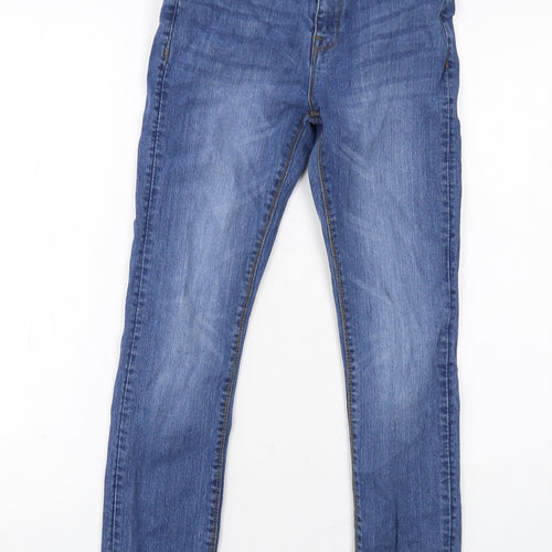 Ripstop Boys Blue Cotton Skinny Jeans Size 11-12 Years Regular Zip