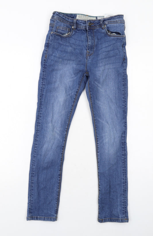 Ripstop Boys Blue Cotton Skinny Jeans Size 11-12 Years Regular Zip