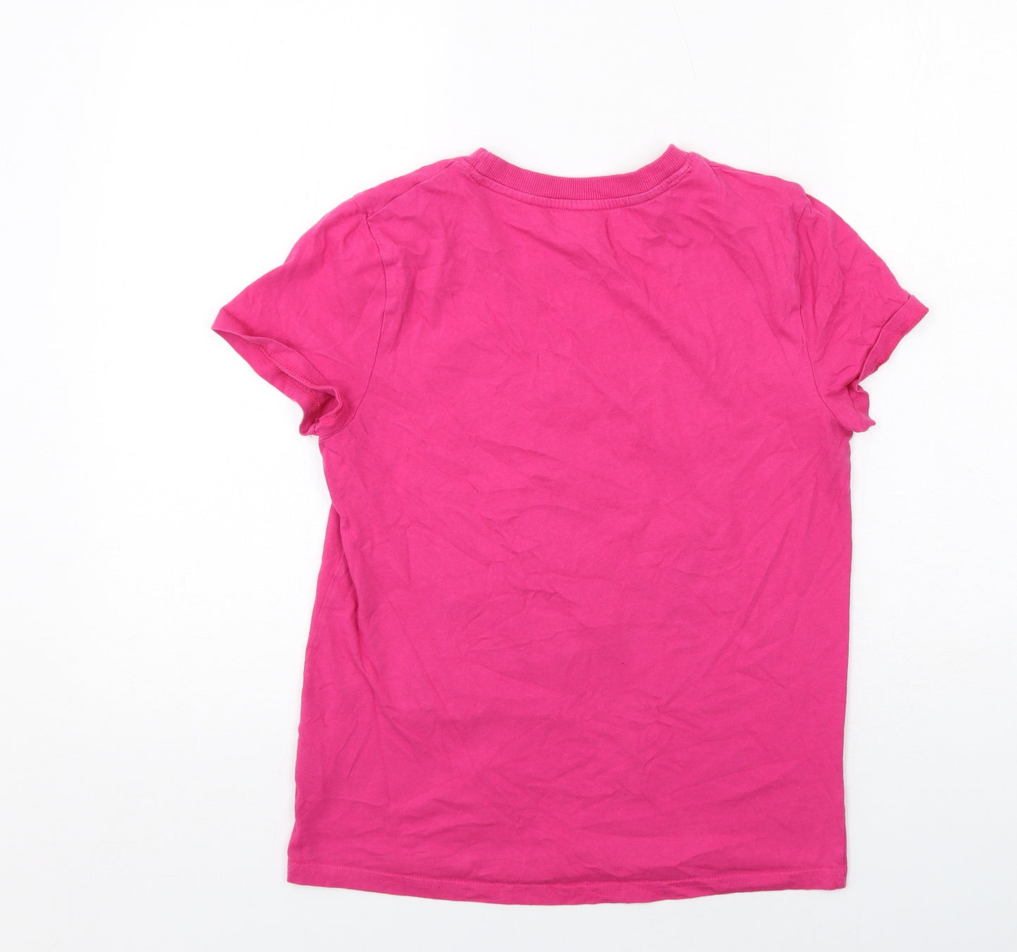 Snoopy Womens Pink Cotton Basic T-Shirt Size 2XS Crew Neck
