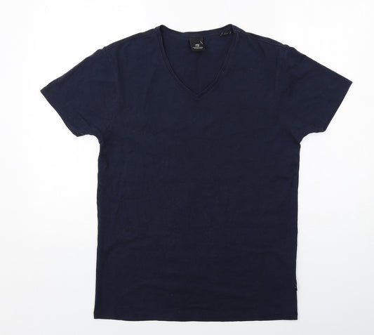 Scotch & Soda Mens Blue Cotton T-Shirt Size M V-Neck