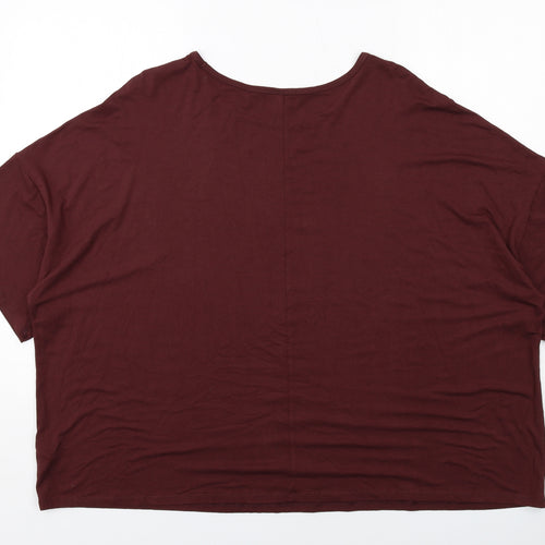 Old Navy Womens Brown Viscose Basic T-Shirt Size 2XL Round Neck