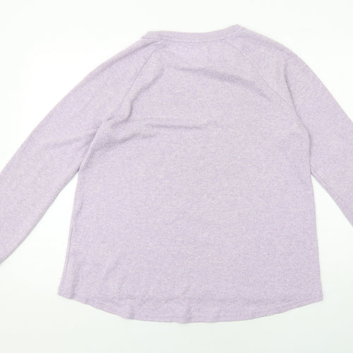 Disney Womens Purple Round Neck Polyester Pullover Jumper Size M - Stitch