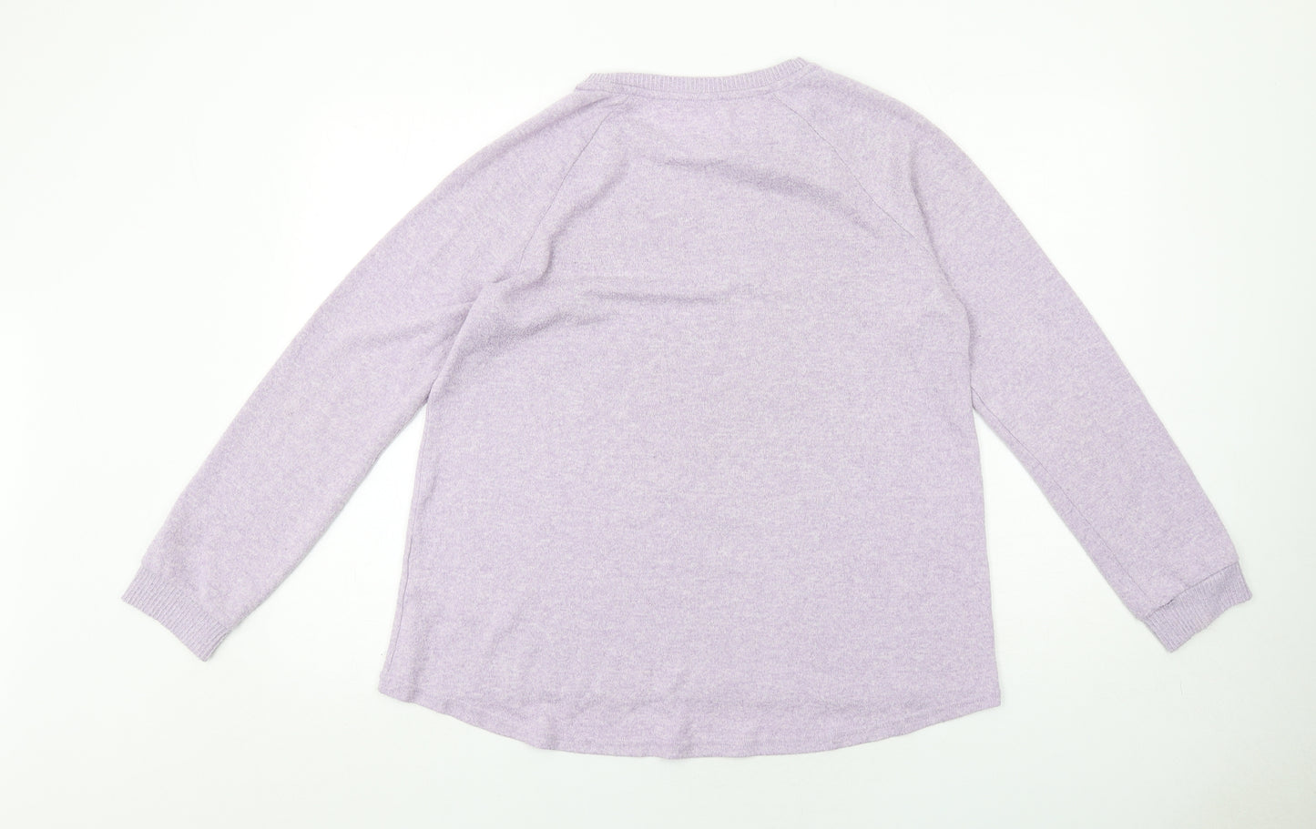 Disney Womens Purple Round Neck Polyester Pullover Jumper Size M - Stitch