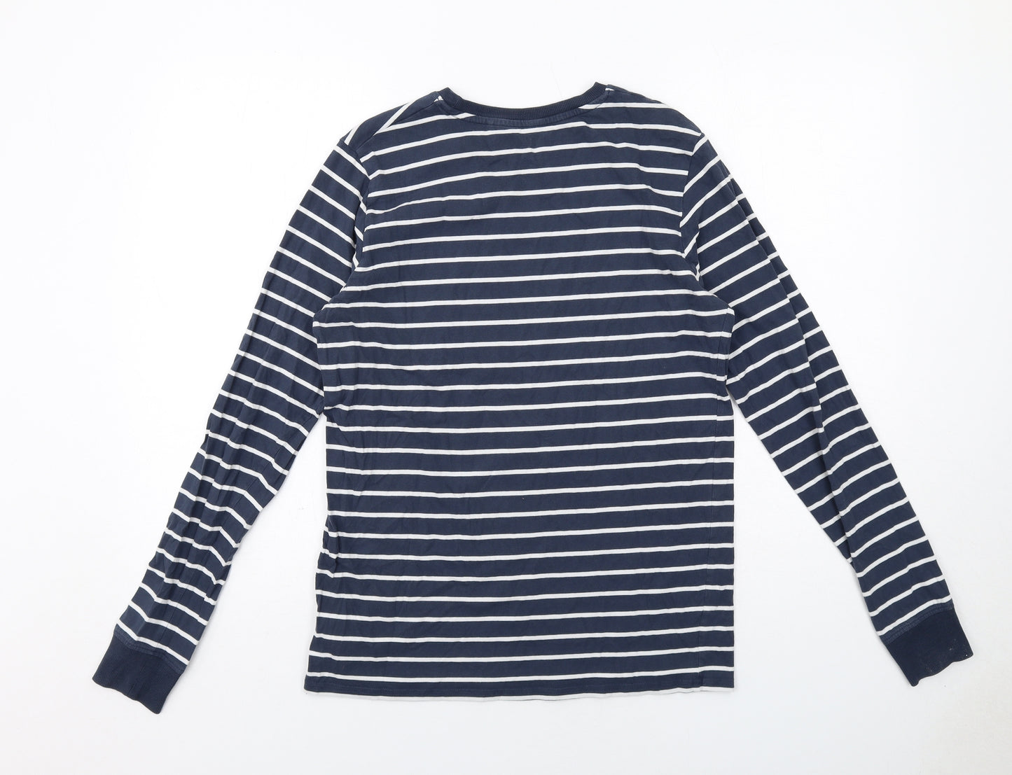 NEXT Boys Blue Striped Cotton Pullover Casual Size 16 Years Round Neck Pullover