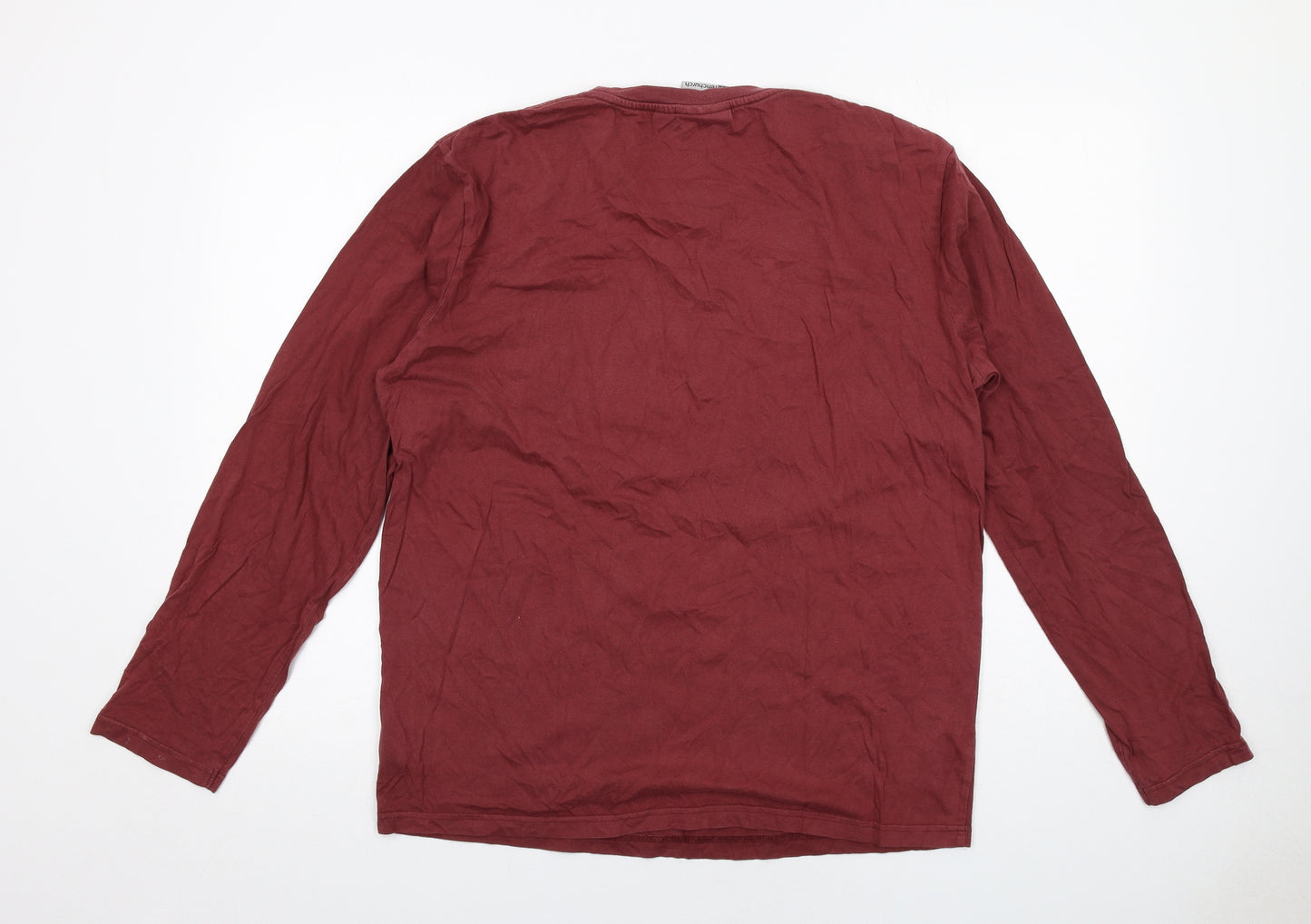 Fenchurch Mens Red Cotton T-Shirt Size XL Round Neck