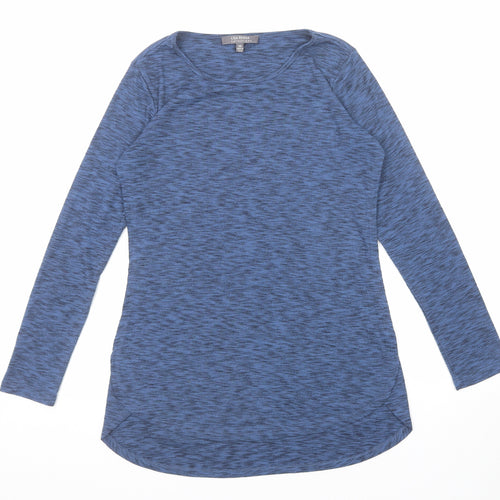Lisa Rinna Womens Blue Polyester Basic T-Shirt Size XS Boat Neck - Marled