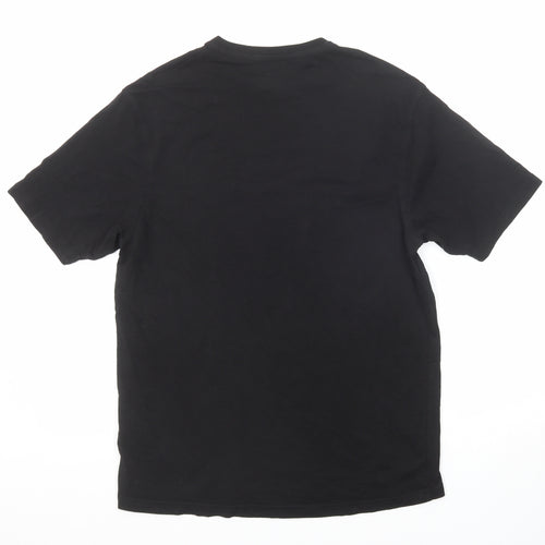 Marks and Spencer Mens Black Cotton T-Shirt Size S Round Neck