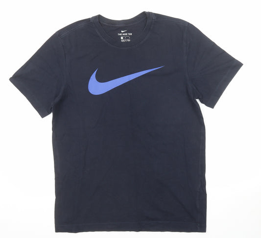 Nike Mens Blue Polyester T-Shirt Size M Round Neck