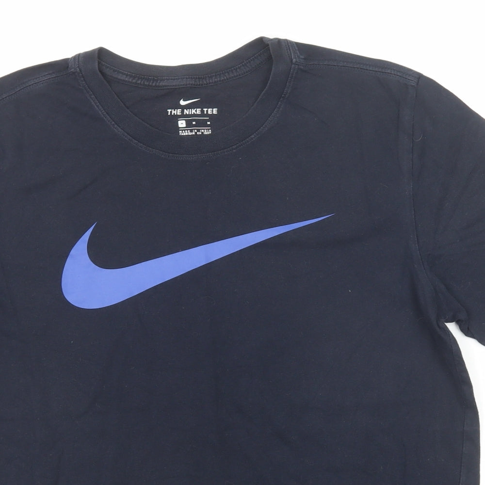 Nike Mens Blue Polyester T-Shirt Size M Round Neck