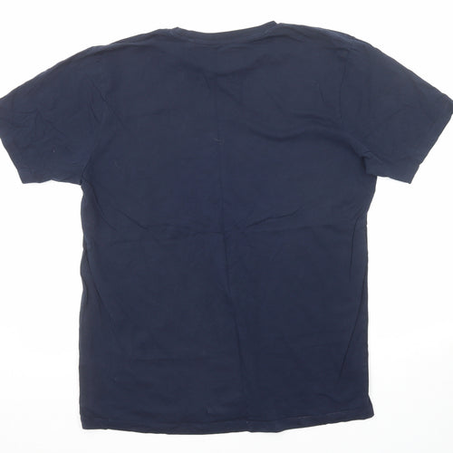NEXT Mens Blue Cotton T-Shirt Size L Round Neck