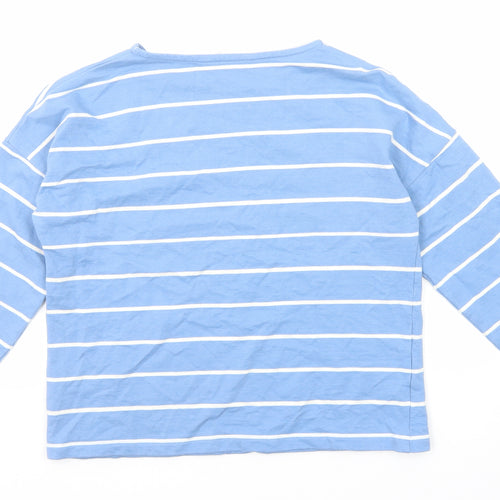 Crew Clothing Womens Blue Striped Cotton Basic T-Shirt Size 10 Boat Neck