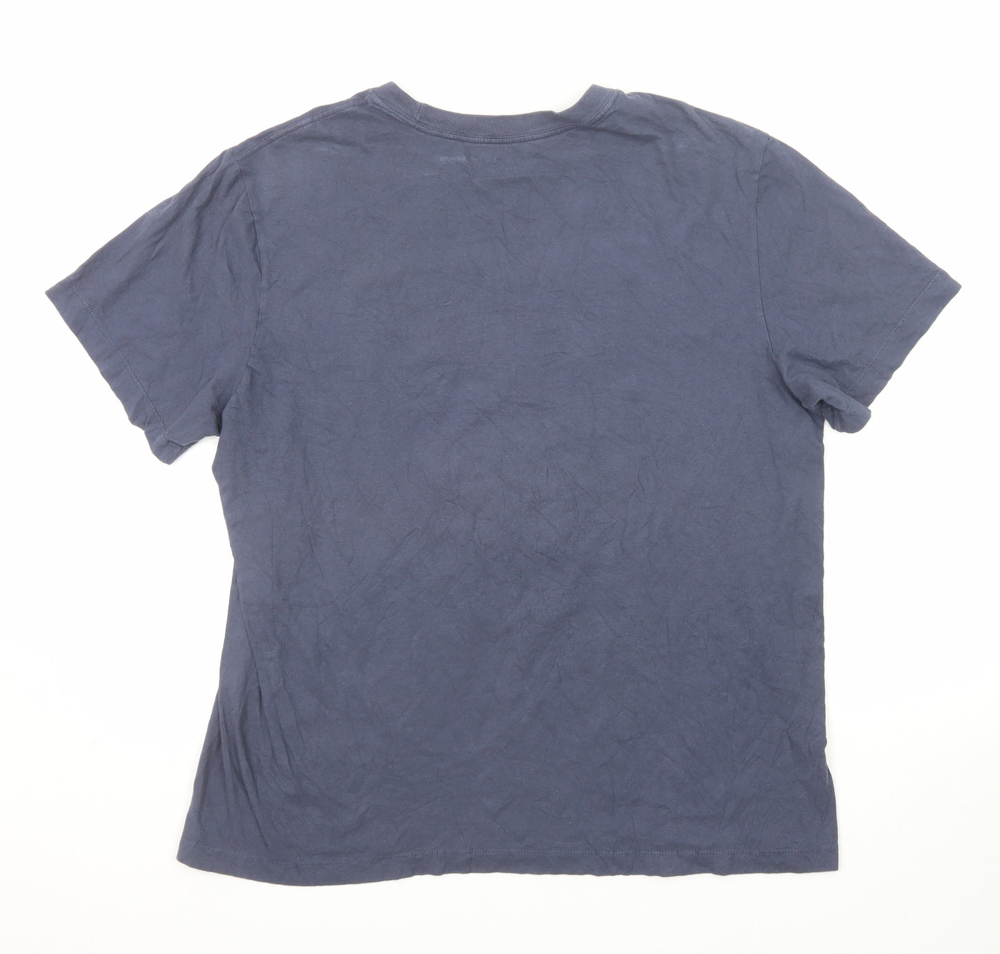 Nike Mens Blue Polyester T-Shirt Size L Round Neck - Just Do It