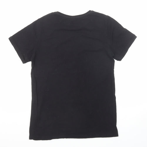 Disney Womens Black Cotton Basic T-Shirt Size 10 Crew Neck - Minnie Mouse