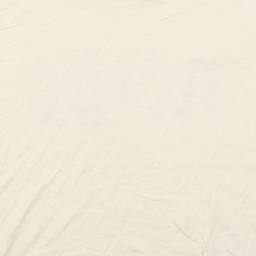 H&M Womens Beige Cotton Basic T-Shirt Size S Round Neck - AC/DC