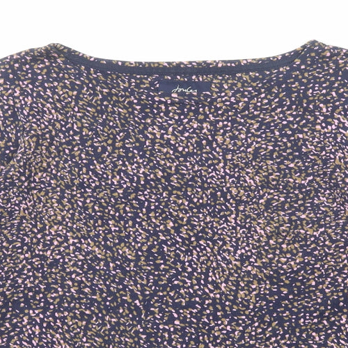 Joules Womens Blue Animal Print Cotton Basic T-Shirt Size 10 Boat Neck