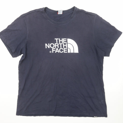 The North Face Mens Blue Cotton T-Shirt Size XL Round Neck