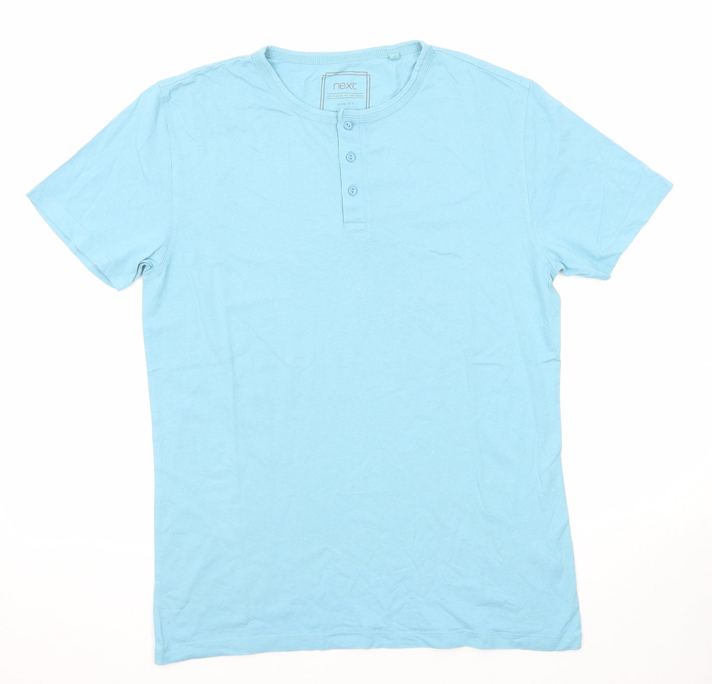 NEXT Mens Blue Cotton T-Shirt Size M Round Neck