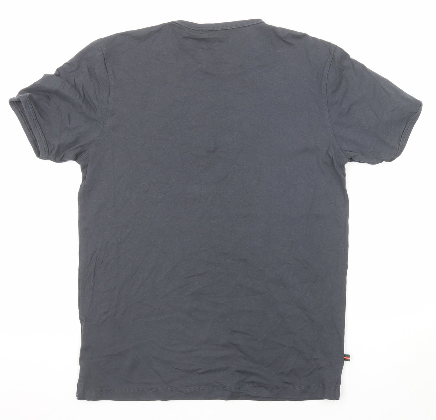 Luke Boys Grey Cotton Basic T-Shirt Size 14-15 Years Round Neck Pullover