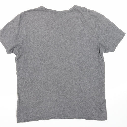 Nike Mens Grey Cotton T-Shirt Size L Round Neck - Just Do It
