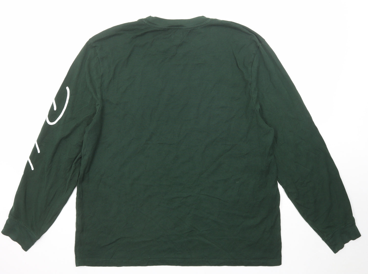 River Island Mens Green Cotton T-Shirt Size XL Round Neck - Prolific