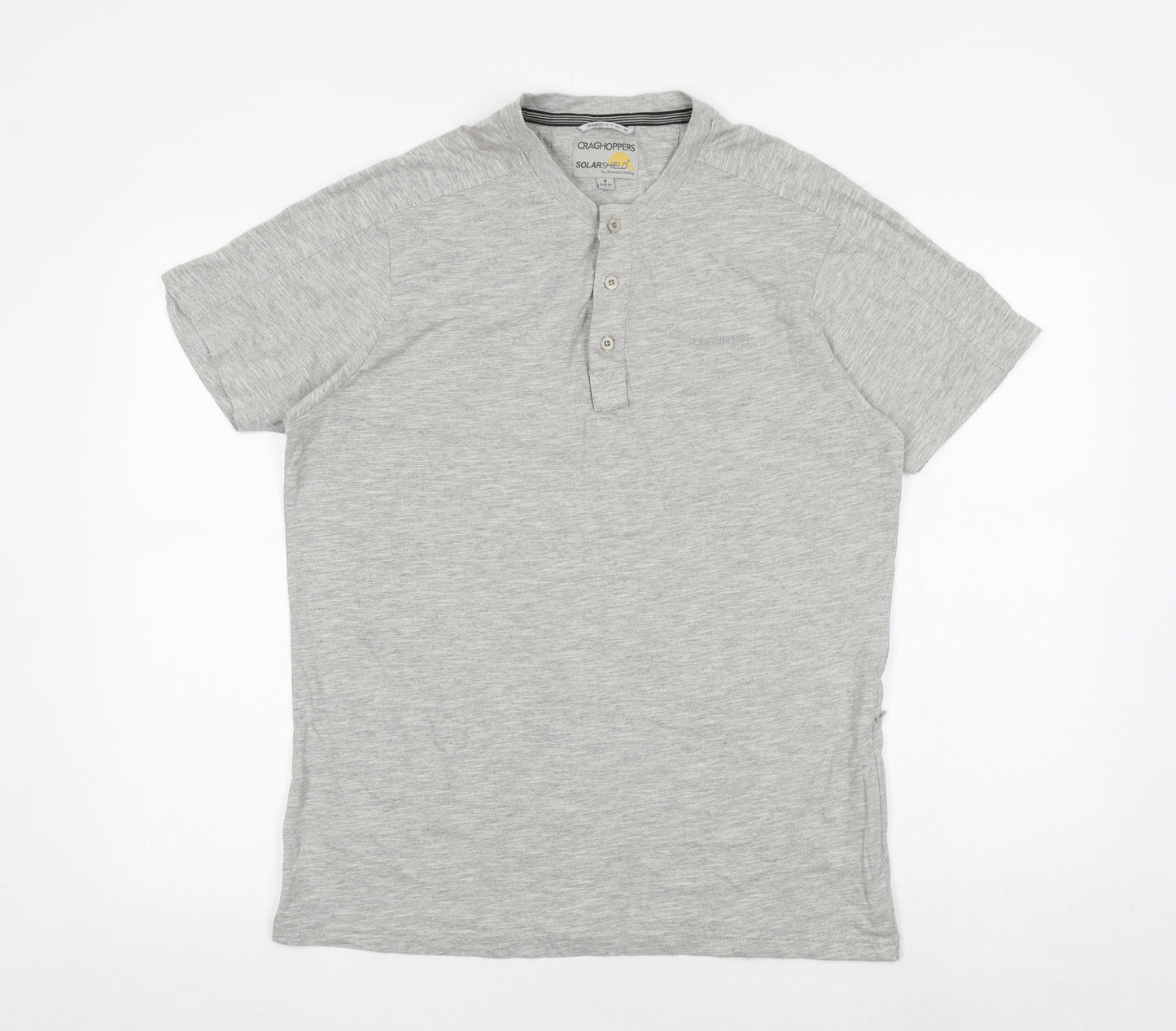 Craghoppers Mens Grey Cotton T-Shirt Size M Round Neck