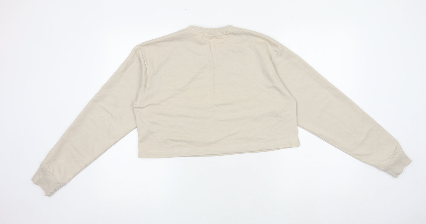 Missguided Womens Beige Polyester Pullover Sweatshirt Size 8 Pullover
