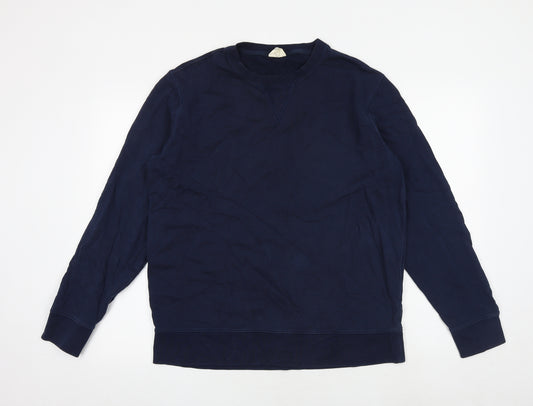 Marks and Spencer Mens Blue Cotton Pullover Sweatshirt Size L