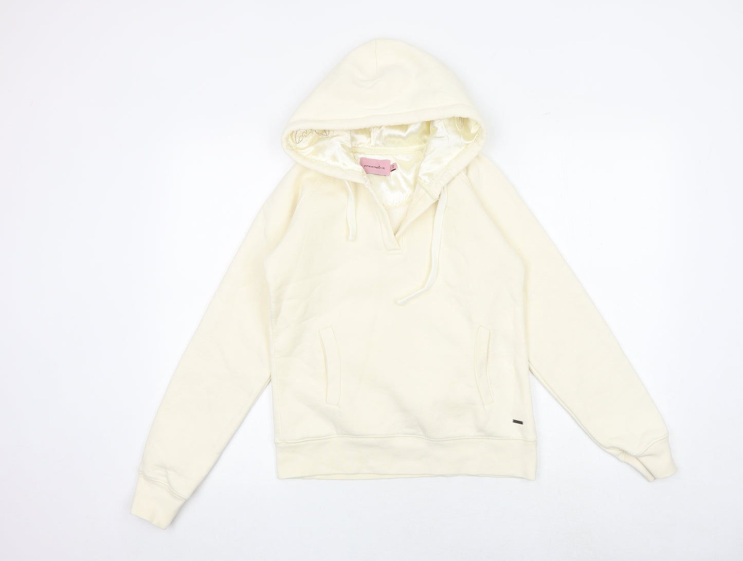 Free spirit Womens Ivory Cotton Pullover Hoodie Size 10 Pullover