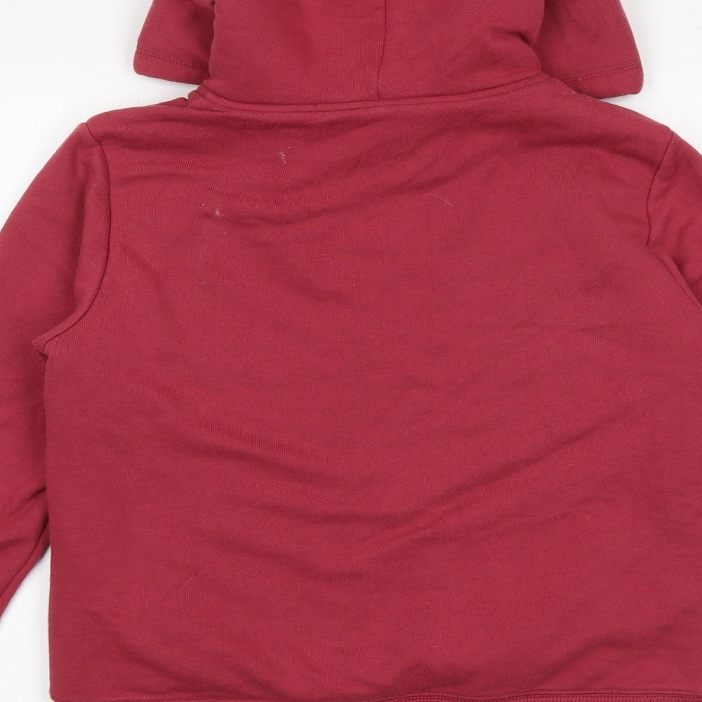 Uniqlo Womens Red Cotton Full Zip Hoodie Size S Zip