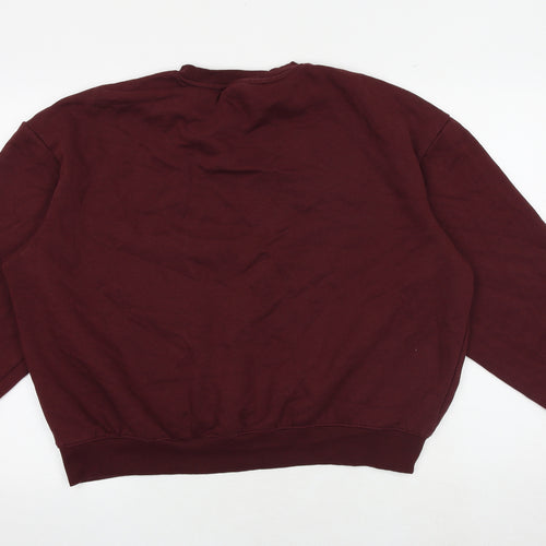 H&M Womens Red Cotton Pullover Sweatshirt Size L Pullover