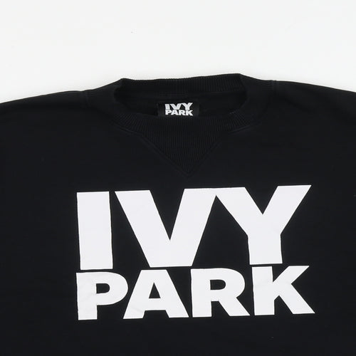 IVY PARK Womens Black Cotton Pullover Sweatshirt Size S Pullover