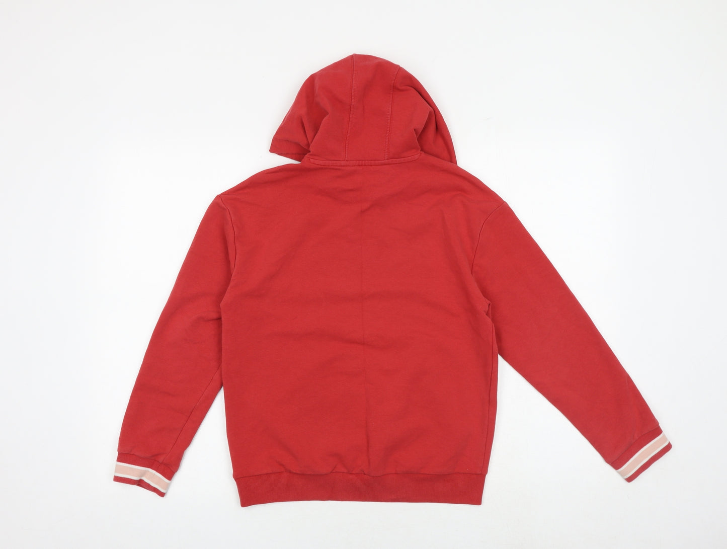 Marks and Spencer Girls Red Cotton Pullover Hoodie Size 11-12 Years Pullover - Heart