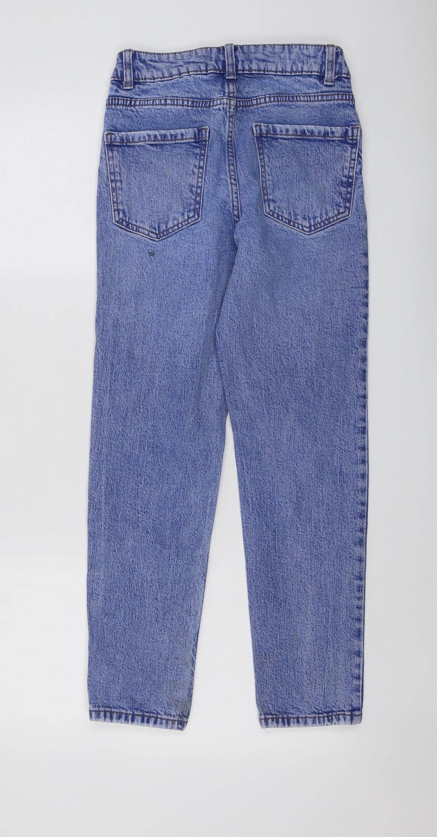 New Look Girls Blue Cotton Skinny Jeans Size 11 Years Regular Button