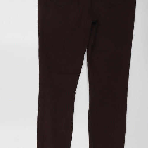 Wallis Womens Brown Cotton Jegging Jeans Size 12 L29 in Regular Zip
