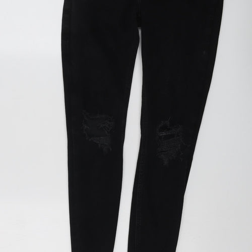 New Look Womens Black Cotton Skinny Jeans Size 12 L26 in Regular Button