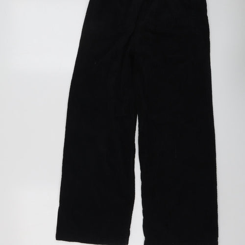 Zara Girls Black Cotton Jogger Trousers Size 13-14 Years Regular Button